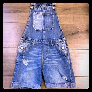 Kids Gap Denim Overall Shorts - Size Large (10)